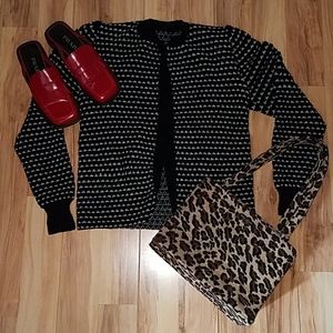 Vintage 70s Black and White Sweater